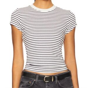 Perfect White Tee in Navy Stripe NWT